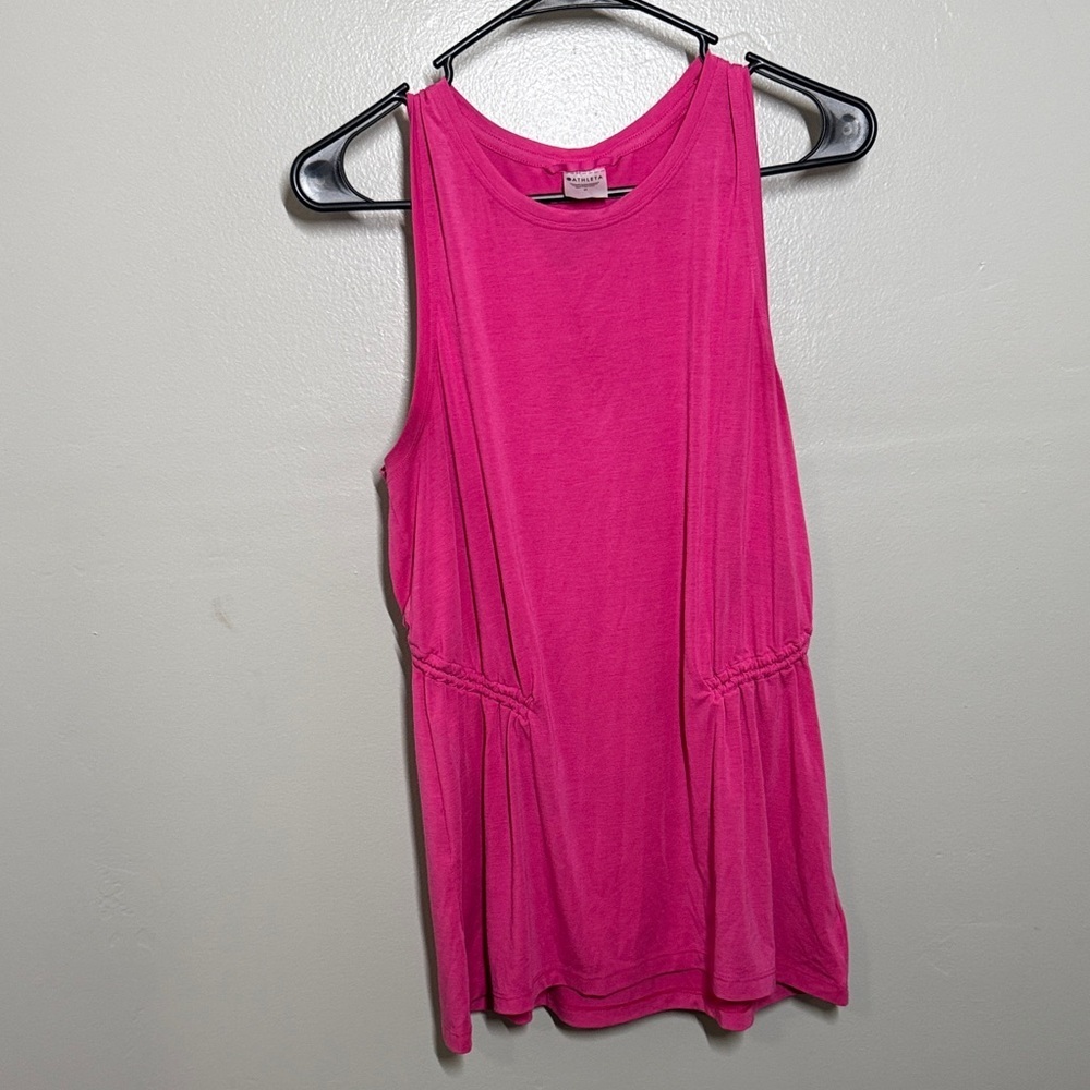 Athleta Hot Pink Sleeveless Gathered-Waist Tank